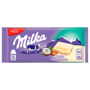 Milka Weiße Schokolade Mandel Kokos 90g